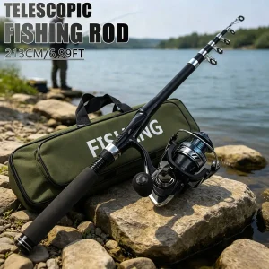 86-Piece Telescopic Fishing Rod & Reel Combo Kit - Thumbnail Image 3