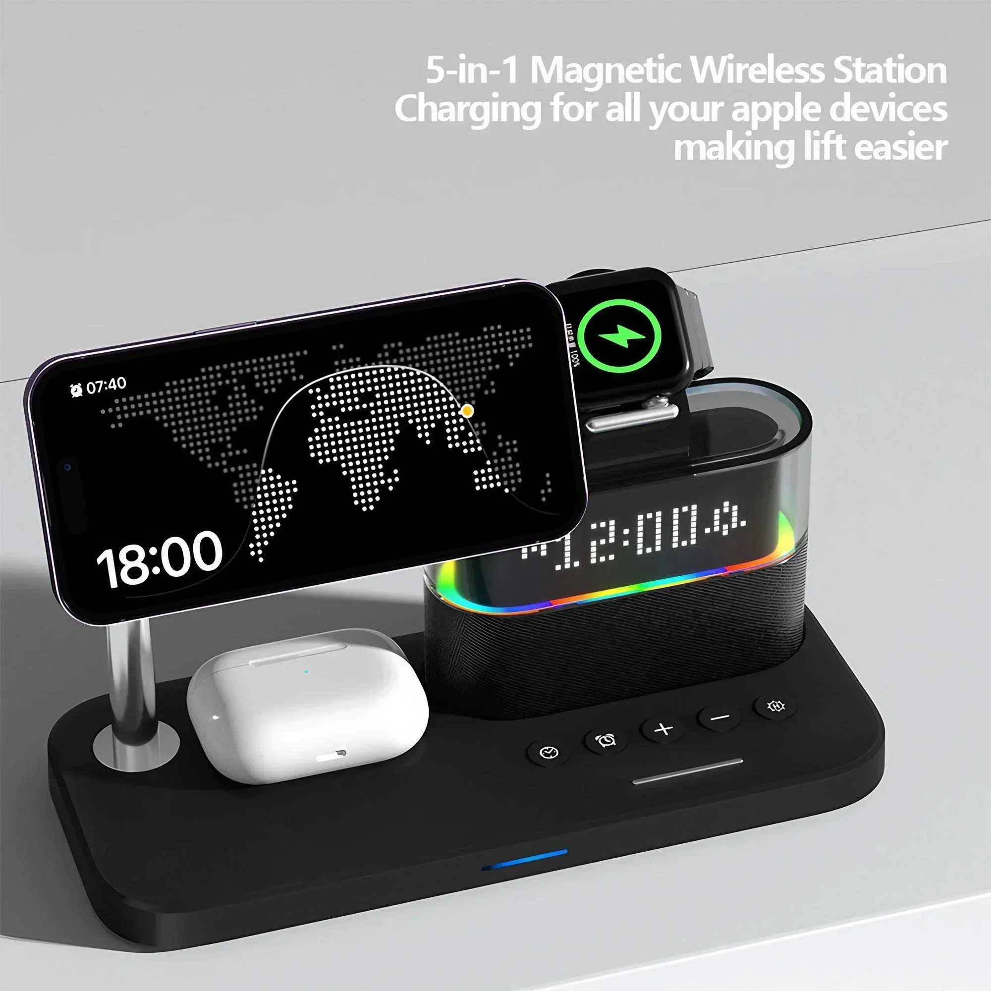 Wireless Charger Clock Stand for Samsung - Image 3
