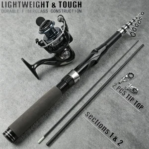86-Piece Telescopic Fishing Rod & Reel Combo Kit - Thumbnail Image 4
