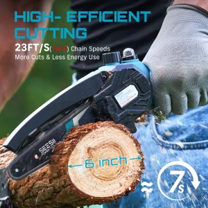 SEESII 6'' Cordless Mini Chainsaw - Thumbnail Image 3