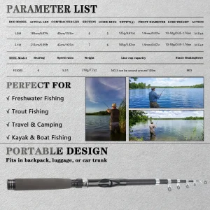 86-Piece Telescopic Fishing Rod & Reel Combo Kit - Thumbnail Image 7