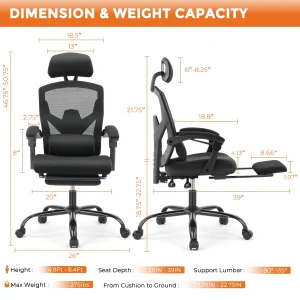 Ergonomic Reclining Gaming Office Chair - Thumbnail Image 7