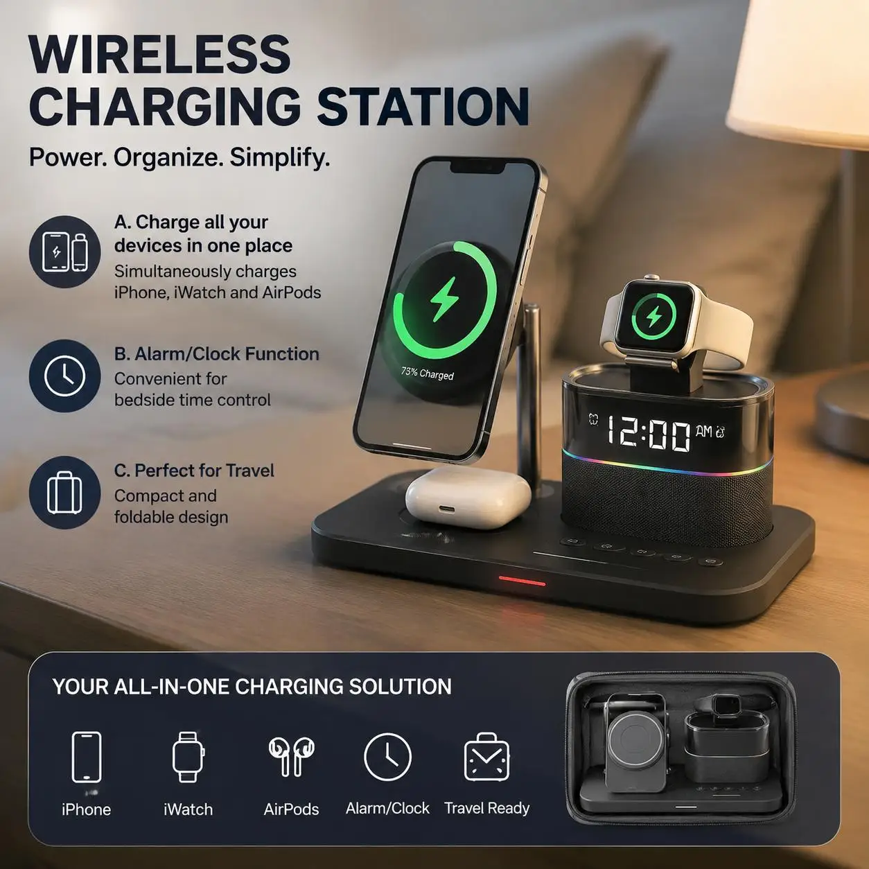 Wireless Charging Station for I Phone - Image 1