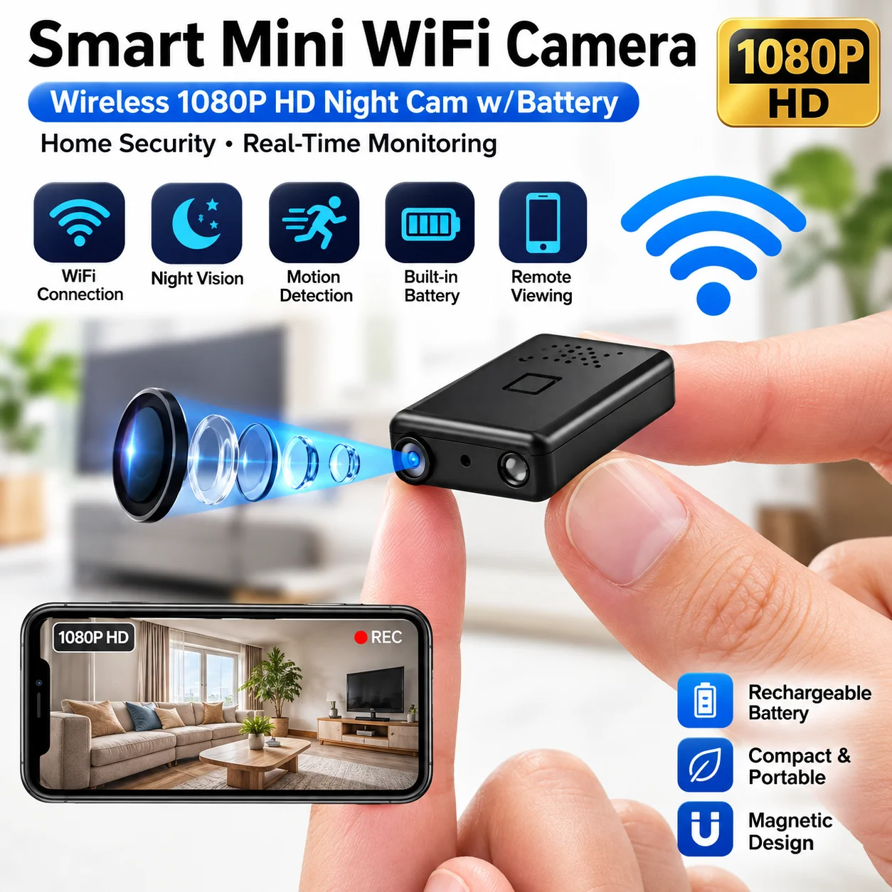Mini WiFi Security Camera - Image 1