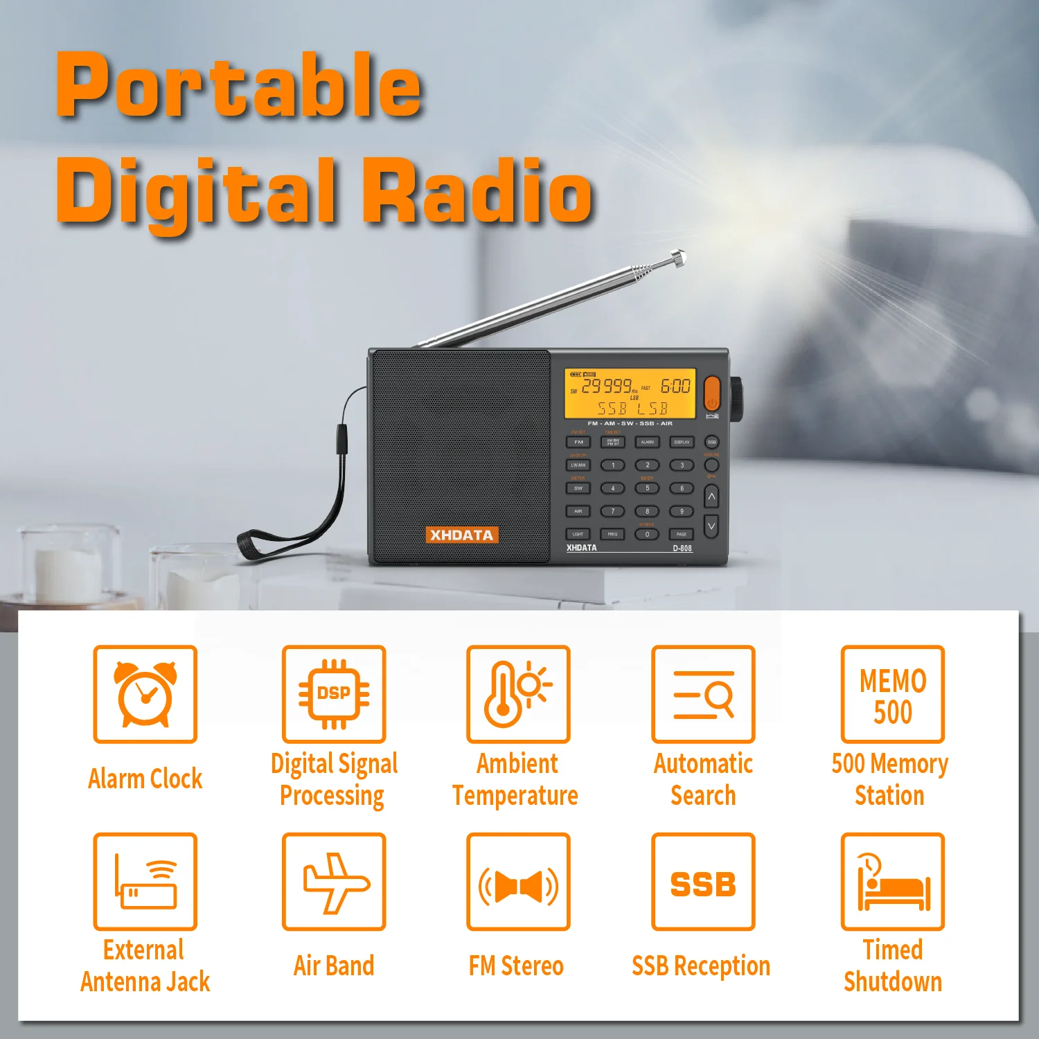 Professional AM FM SW MW AIR SSB RDS Radio - Image 7