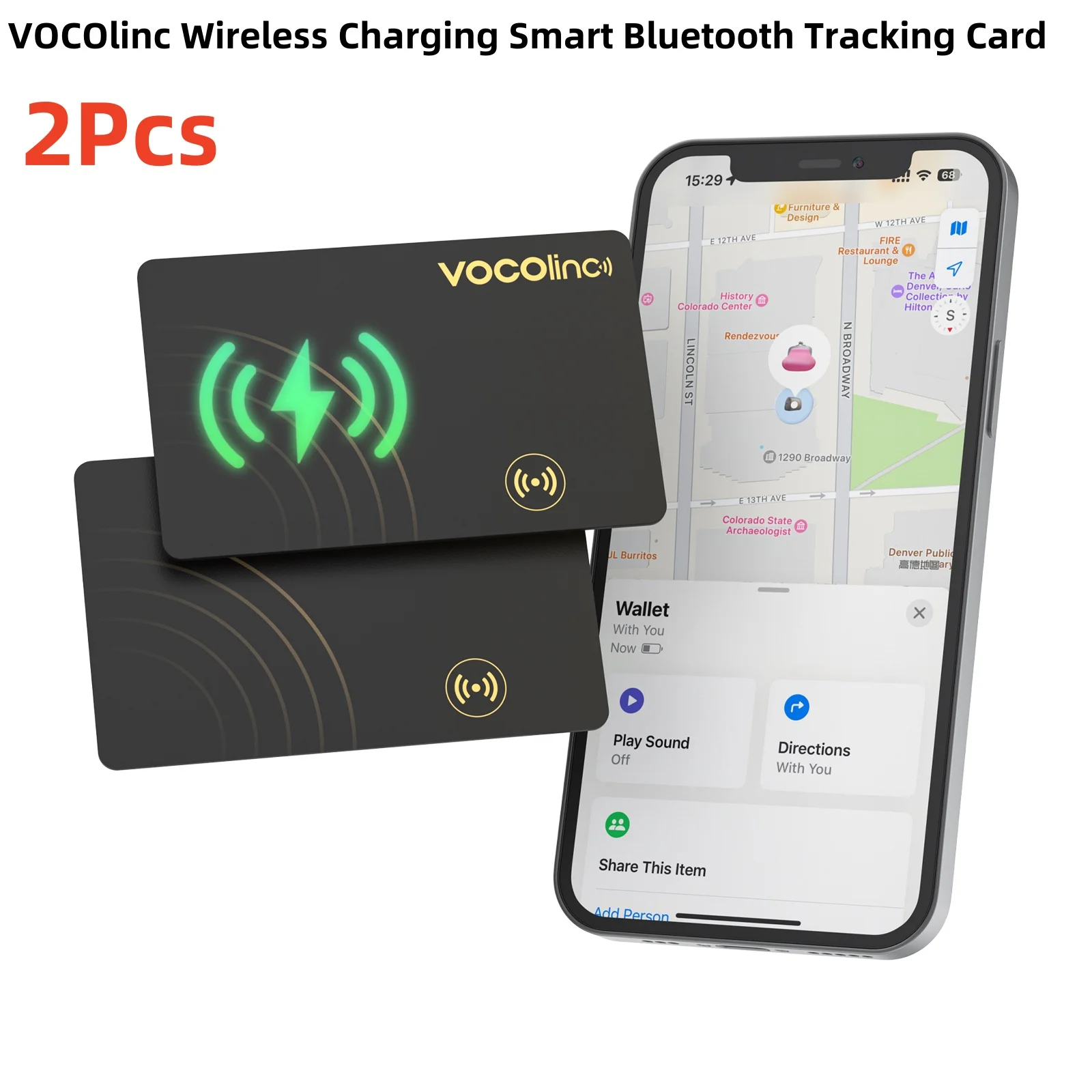 Wireless Charging Tracking Card - Image 1