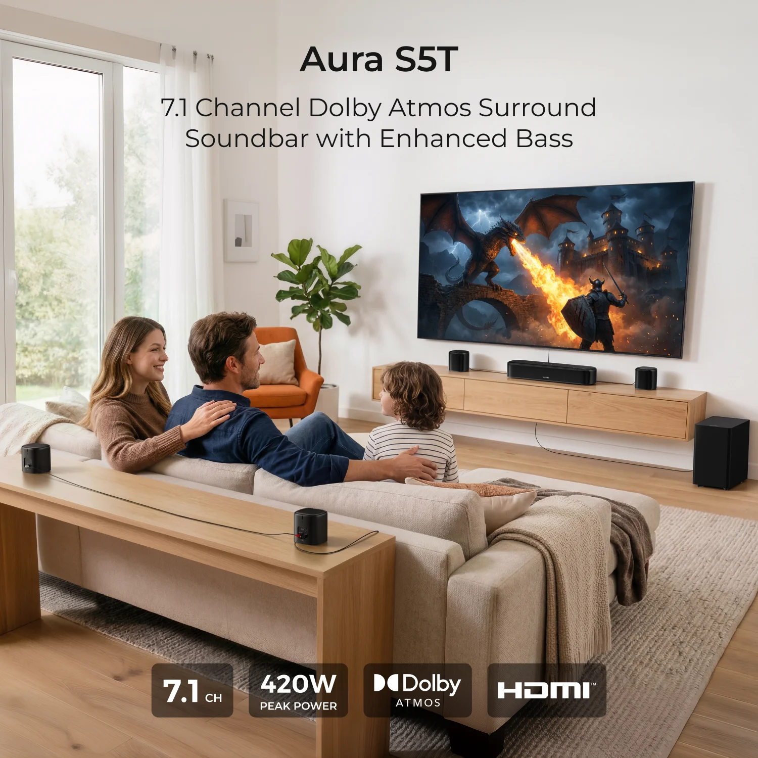 7.1ch Soundbar Surround Sound System - Image 2